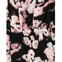 Rochie neagra lunga cu imprimeu floral  - 3
