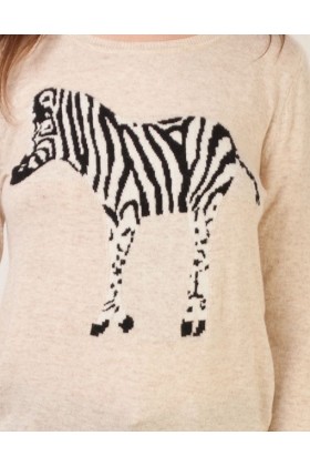 Bluza crem cu zebra  - 3