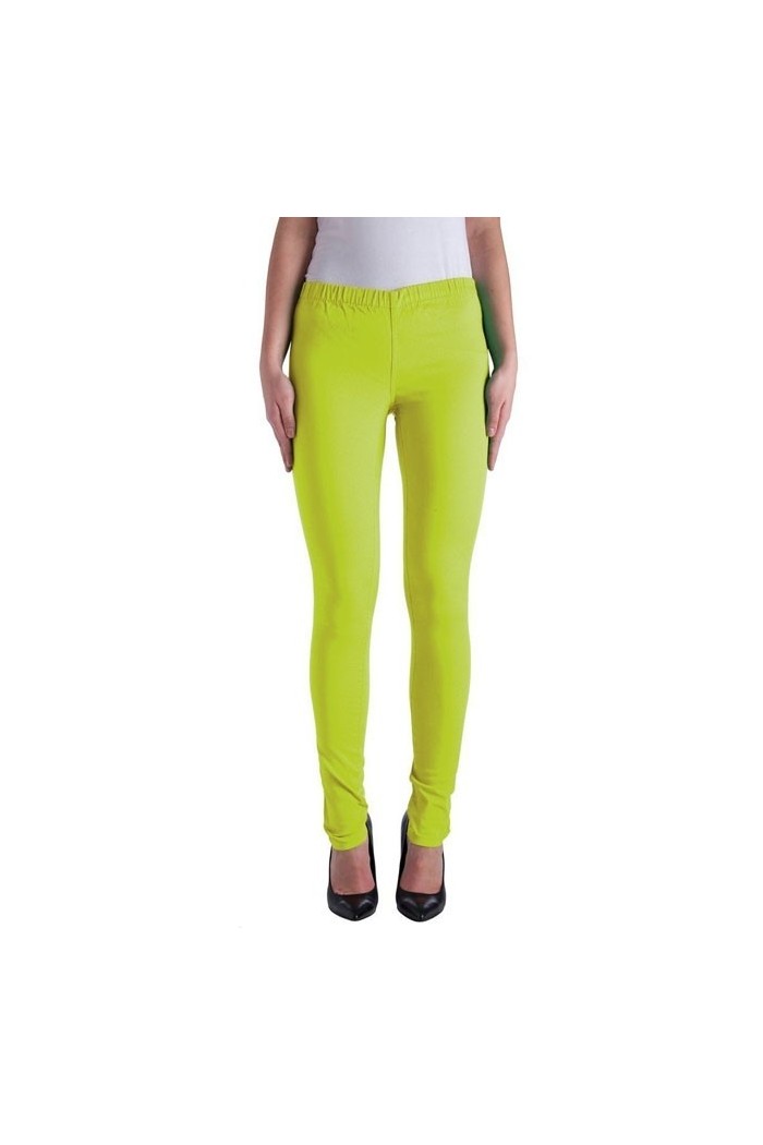 Pantaloni galben neon tip colant  - 1