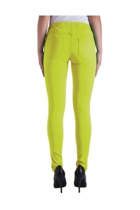 Pantaloni galben neon tip colant  - 2