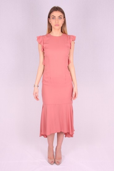 Rochie de seara cu spatele gol de culoare roz  - 5