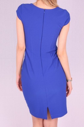 Rochie albastra cu model brodat  - 3
