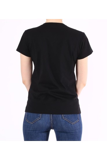 Tricou negru casual cu imprimeu fetita  - 3