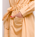 Rochie tip camasa galben deschis, cordon in talie  - 3