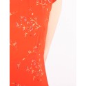 Rochie de vara portocalie cu imprimeu floral  - 3