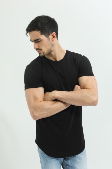 Tricou negru clasic  - 5