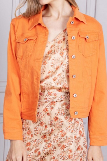 Jacheta portocalie din denim SARAH JOHN - 3